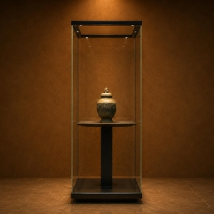 Square Bronze Vitrine | Central Stand Booth Wood Top Pedestal Case Tall Cube Glass Unit Metal Relic Display Cabinet 2 Square Bronze Vitrine | Central Stand Booth Wood Top Pedestal Case Tall Cube Glass Unit Metal Relic Display Cabinet