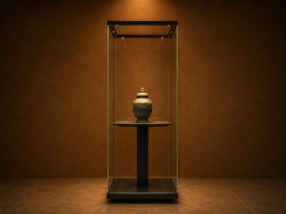 Square Bronze Vitrine | Central Stand Booth Wood Top Pedestal Case Tall Cube Glass Unit Metal Relic Display Cabinet 1 Square Bronze Vitrine | Central Stand Booth Wood Top Pedestal Case Tall Cube Glass Unit Metal Relic Display Cabinet