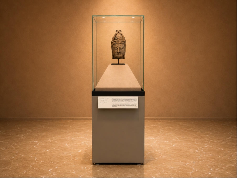 Tall Vertical Artifact Vitrine | Pedestal Museum Plinth Upright Heritage Kiosk – Sunzen Display