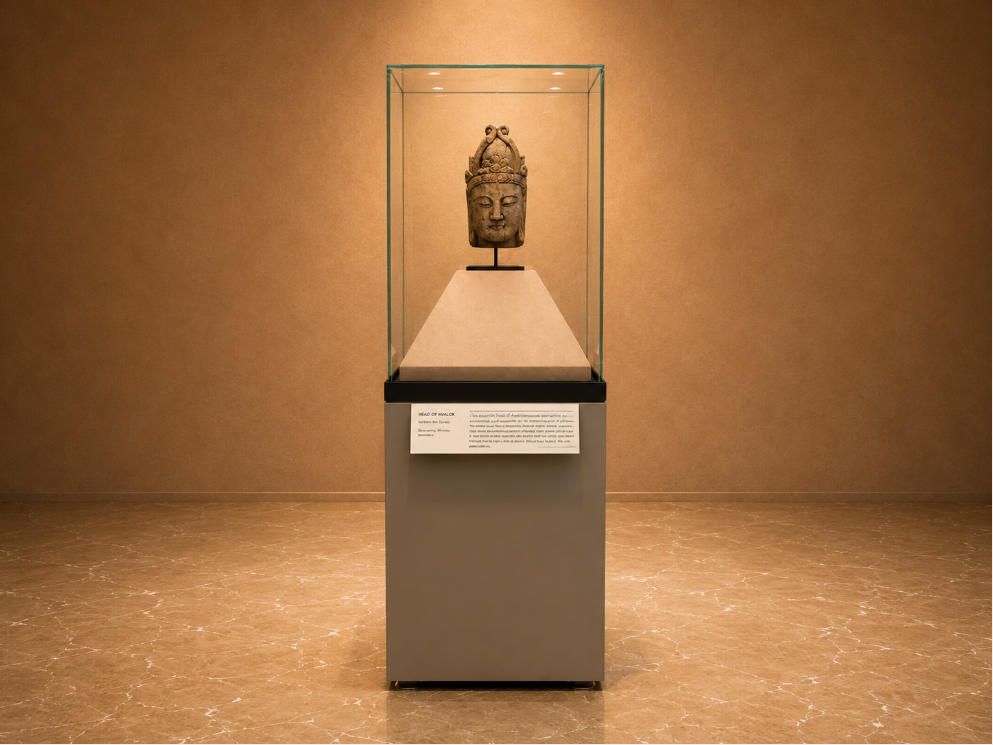 Tall Vertical Artifact Vitrine | Pedestal Museum Plinth Upright Heritage Kiosk – Sunzen Display 1 Tall Vertical Artifact Vitrine | Pedestal Museum Plinth Upright Heritage Kiosk – Sunzen Display