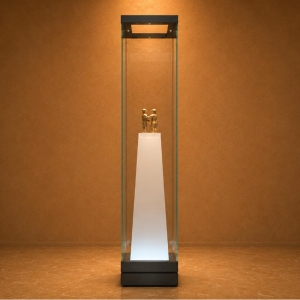Tapered Plinth Sculpture Vitrine | Backlit Heritage Pedestal Tall Slim Statue Display Tower – Sunzen Display 2 Tapered Plinth Sculpture Vitrine | Backlit Heritage Pedestal Tall Slim Statue Display Tower – Sunzen Display