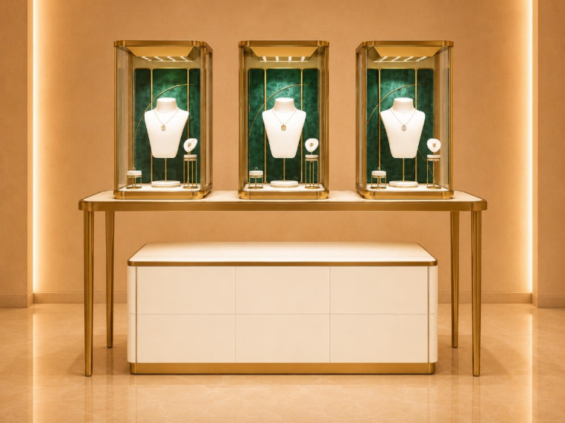 Velvet Jewelry Stand | Gold Frame Display Table - Sunzen