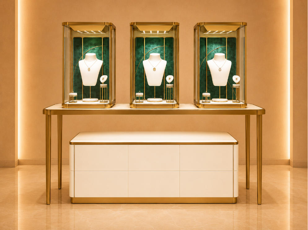 Velvet Jewelry Stand | Gold Frame Display Table - Sunzen 1 Velvet Jewelry Stand | Gold Frame Display Table - Sunzen