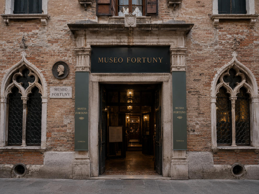 Venetian Textile Central Island – Linen Lined Brass Vitrine Venice Palazzo Gallery