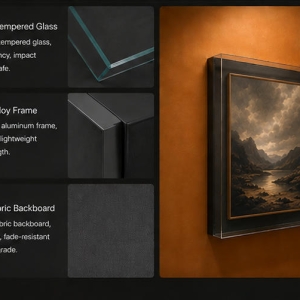 Frameless Glass Wall Museum Case | Modern Wall Mounted Museum Showcase - SUNZEN 5 Frameless Glass Wall Museum Case Material and Structure Detail