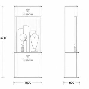 Cream Jewelry Tower CAD Design Drawing