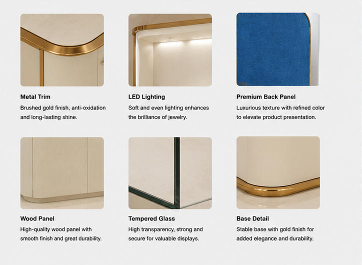 Material Craft Features of Cream Jewelry Tower