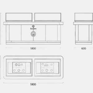 Jewelry Dark Wood Dual Glass Jade Display Counter CAD Drawing