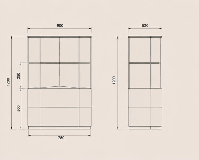Hex Wall Corner & Double Layer Shelf CAD Drawing