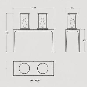 Jewelry Dual Cylinder Display Table CAD Structural Drawing