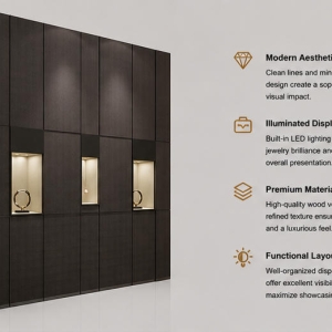 45 Degree Full Render of Dark Fabric Modular Display Wall