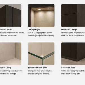 Dark Fabric & LED Niche Material Craft Close-up