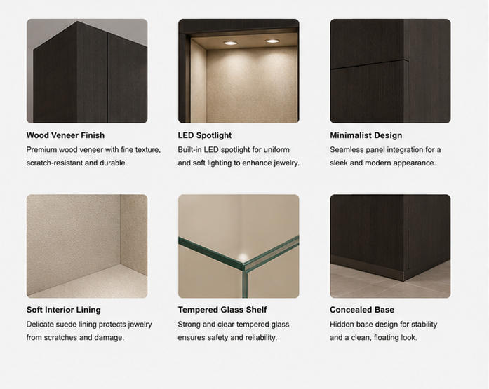 Dark Fabric & LED Niche Material Craft Close-up