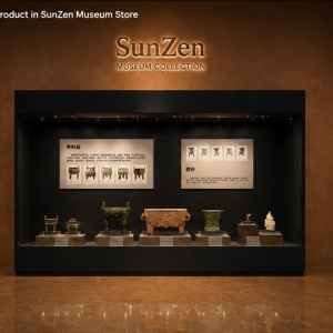 UV Blocking Artifact Case | Freestanding Archival Vitrine Single Relic Display Plinth – Aluminum Museum Kiosk Low Iron Exhibit Cabinet 6 On-site photo freestanding archival vitrine UV blocking artifact case single relic display plinth in art museum gallery