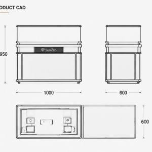 Jewelry Gold Trim Rectangular Display Counter CAD Drawing