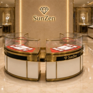 Real Installation Shot In Large Luxury Fashion Fine Jewelry Flagship Store Central Core Zone