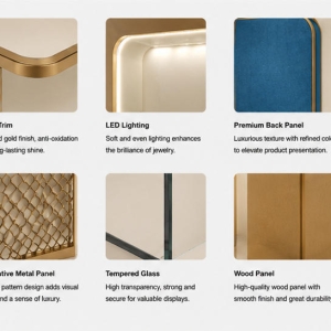Gold, Marble & Mesh Material Sample