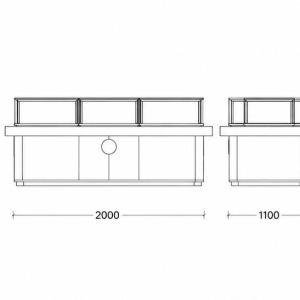 Jewelry Multi Compartment Island Counter CAD Drawing