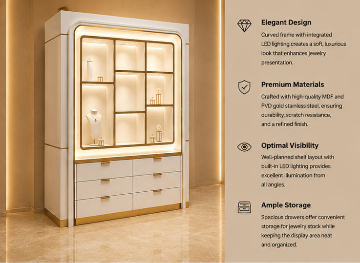 45 render grid shelf cabinet drawer jewel wallcase backlit niche unit storage jewelry hutch segmented wall showcase feature labels