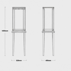 Rounded Top Vitrine | Single Tower Display Two Post Pedestal - Sunzen 6 CAD drawing rounded top vitrine two post pedestal 3-side glass booth slender floor plinth single tower display dimension layout
