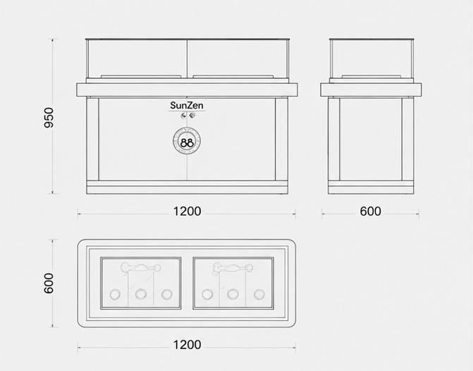 Jewelry Single Dark Wood Jade Display Counter CAD Drawing
