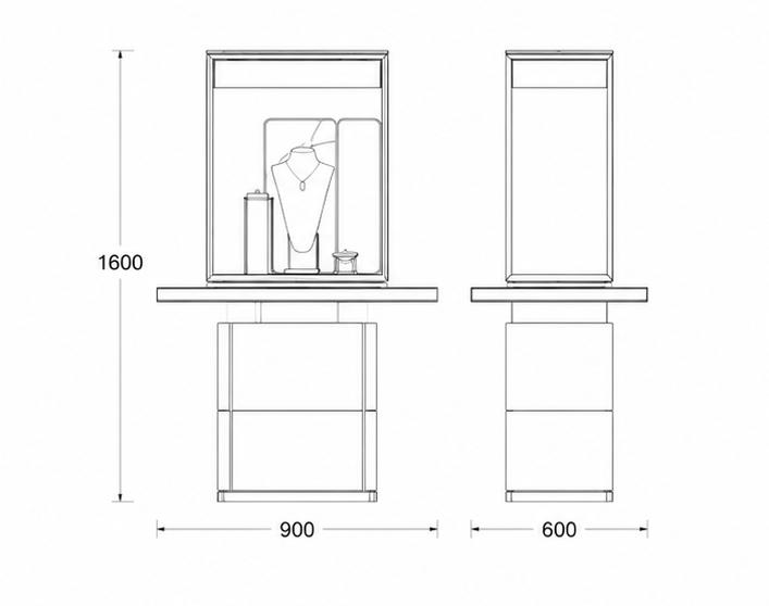 Jewelry Single Tower Display Stand CAD Drawing
