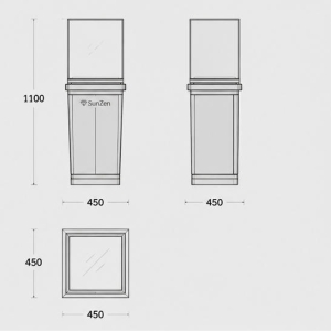 Jewelry square tall pedestal tower | Cube Glass Bust Jade Necklace Showcase – Sunzen 3 Jewelry Dark Wood Square Tall Pedestal Display Tower CAD Drawing