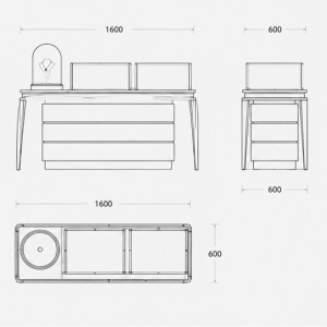 Jewelry White Glass Drawer Display Counter CAD Structural Design