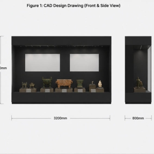 UV Blocking Artifact Case | Freestanding Archival Vitrine Single Relic Display Plinth – Aluminum Museum Kiosk Low Iron Exhibit Cabinet 3 CAD drawing UV blocking artifact case freestanding archival vitrine single relic display plinth aluminum museum kiosk dimension layout