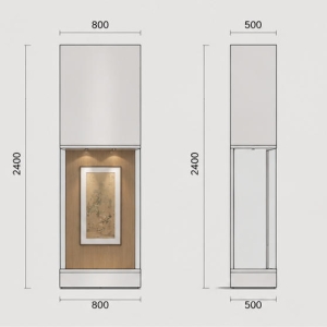 Vertical Scroll Vitrine | Wood Back Wall Booth Tall Narrow Art Case Wall Hanging Painting Unit Scroll Heritage Display Cabinet 3 CAD layout vertical scroll vitrine wood back wall booth tall narrow art case wall hanging painting unit scroll heritage display cabinet dimension drawing