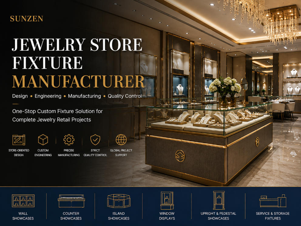 Jewelry Store Fixture Manufacturer | Custom Full Store Retail Solutions - SUNZEN