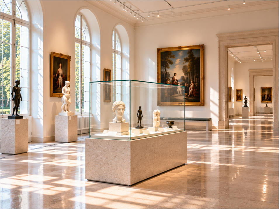 museo-carlo-bilotti-rome-contemporary-art-museum-display-cases