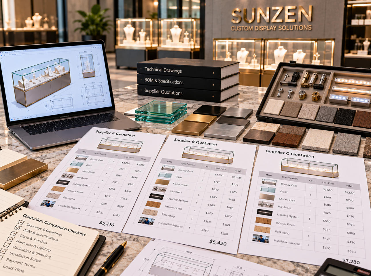compare-display-case-manufacturer-quotations