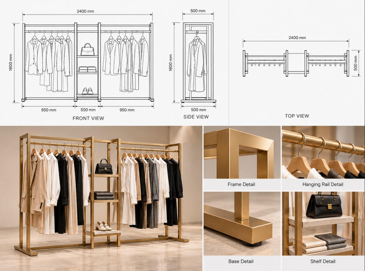 garment-display-rack-cad