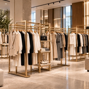 Custom Garment Display Rack for Fashion Retail Stores 3 garment-display-rack-retail-store