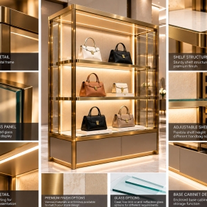 Custom Handbag Display Cabinet for Luxury Fashion Retail 5 handbag-display-cabinet-material-details
