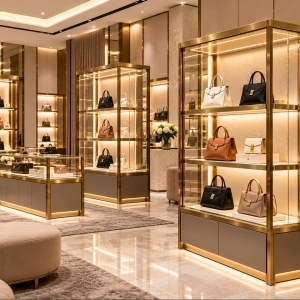 Custom Handbag Display Cabinet for Luxury Fashion Retail 3 handbag-display-cabinet-retail-store