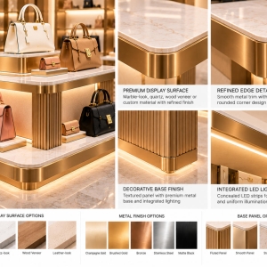 Custom Handbag Display Island for Multi-Sided Luxury Retail 5 handbag-display-island-material-details