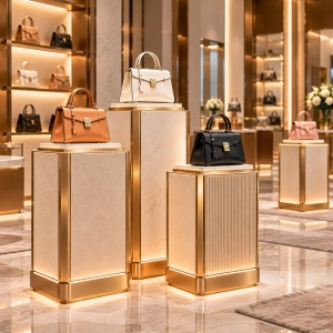 Custom Luxury Handbag Display Pedestal for Boutique & Retail Stores 3 handbag-display-pedestal-retail-store