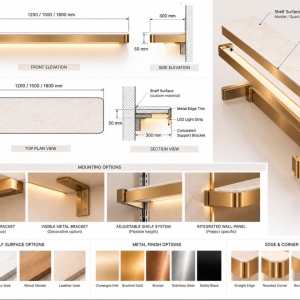 Custom Handbag Display Shelf for Luxury Retail Boutiques 4 handbag-display-shelf-cad