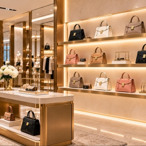 Custom Handbag Display Shelf for Luxury Retail Boutiques 3 handbag-display-shelf-retail-store