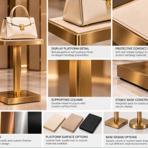 Custom Handbag Display Stand for Luxury Boutique Presentation 5 handbag-display-stand-material-details