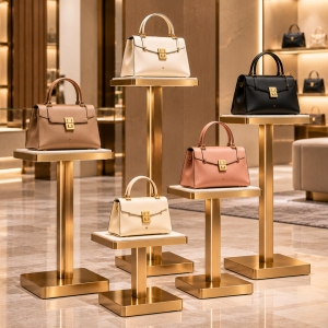 Custom Handbag Display Stand for Luxury Boutique Presentation 6 handbag-display-stand-perspective