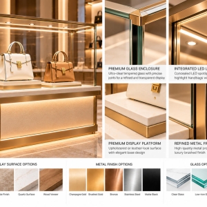 Custom Luxury Handbag Showcase for Premium Boutique Displays 5 luxury-handbag-showcase-material-details
