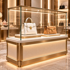 Custom Luxury Handbag Showcase for Premium Boutique Displays 6 luxury-handbag-showcase-perspective