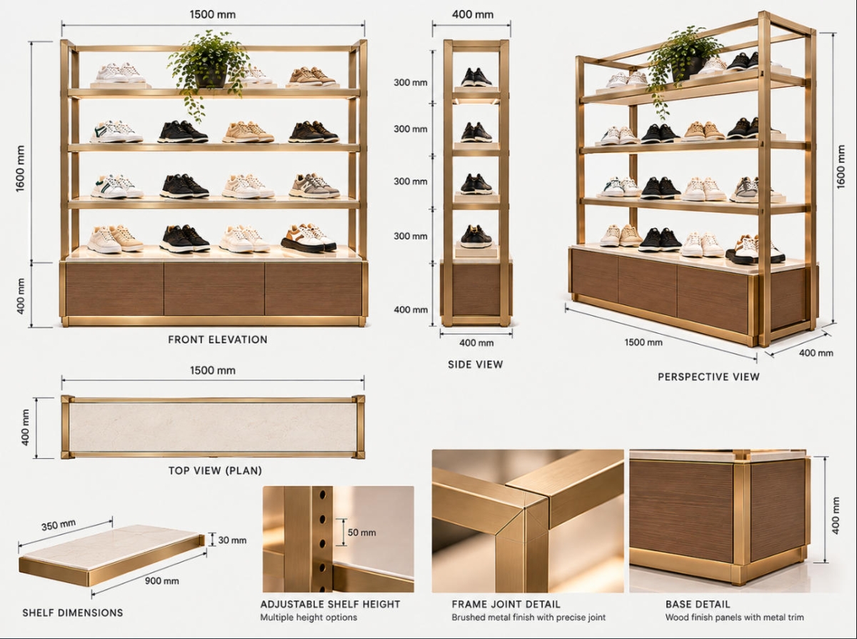 shoe-display-rack-cad