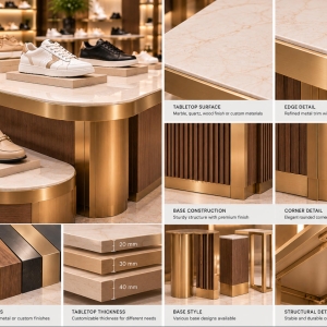 Custom Shoe Display Table with Premium Display Surfaces 5 shoe-display-table-material-details