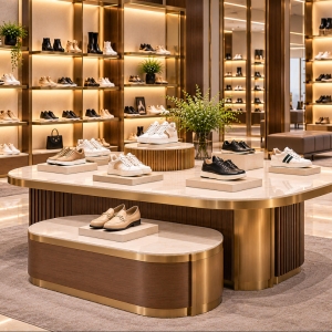 Custom Shoe Display Table with Premium Display Surfaces 3 shoe-display-table-retail-store