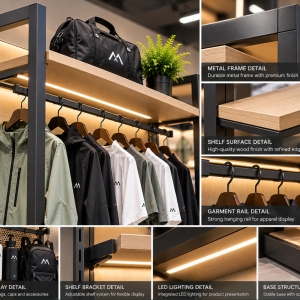 Custom Sportswear Display Rack Designed for Flexible Athletic Retail Displays 5 sportswear-display-rack-material-details
