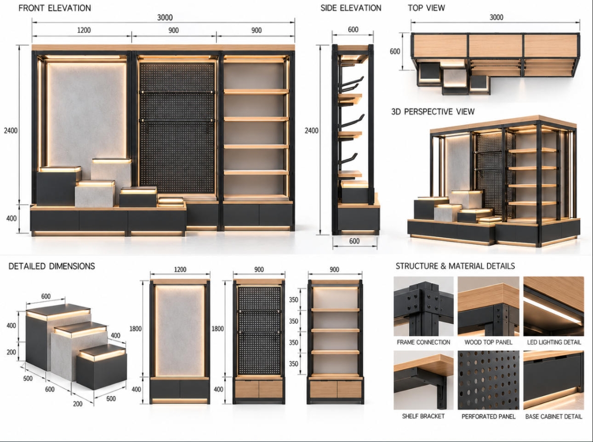 sportswear-feature-display-unit-cad